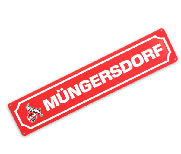 1. FC Köln - Blechstraßenschild "Müngersdorf"